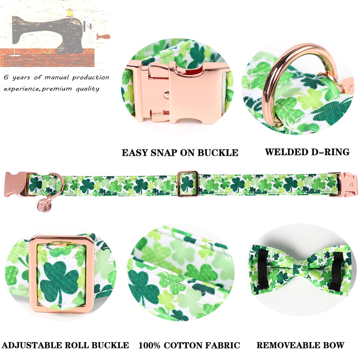 Collar DOGWONG lazo desmontable para personalizar el aspecto.