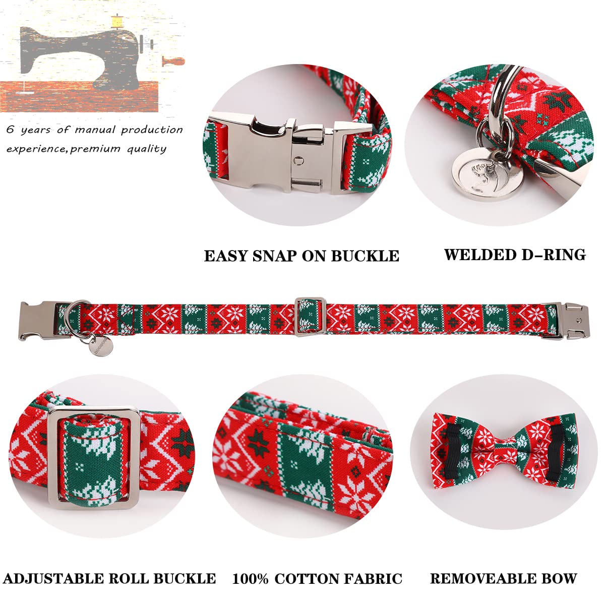 Collar DOGWONG estampado copos de nieve, estilo único para momentos especiales.