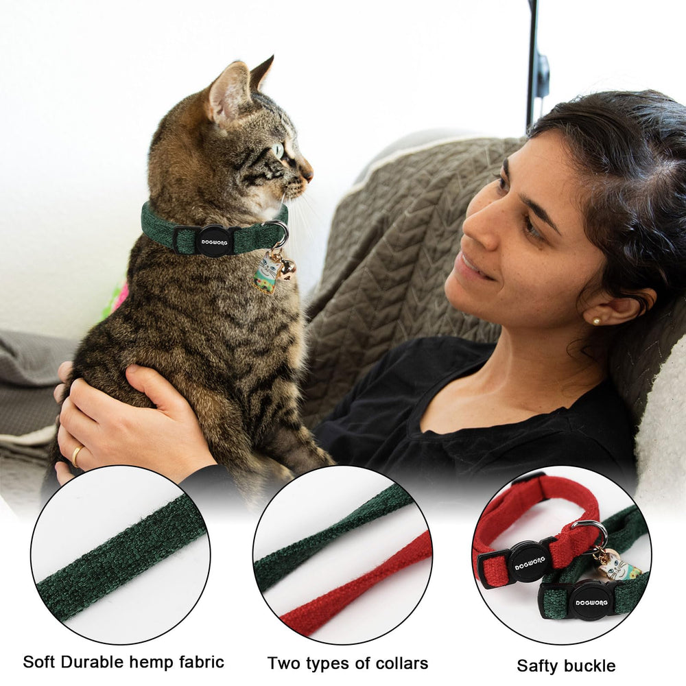 Collar navideño DOGWONG con campana para localización suave.