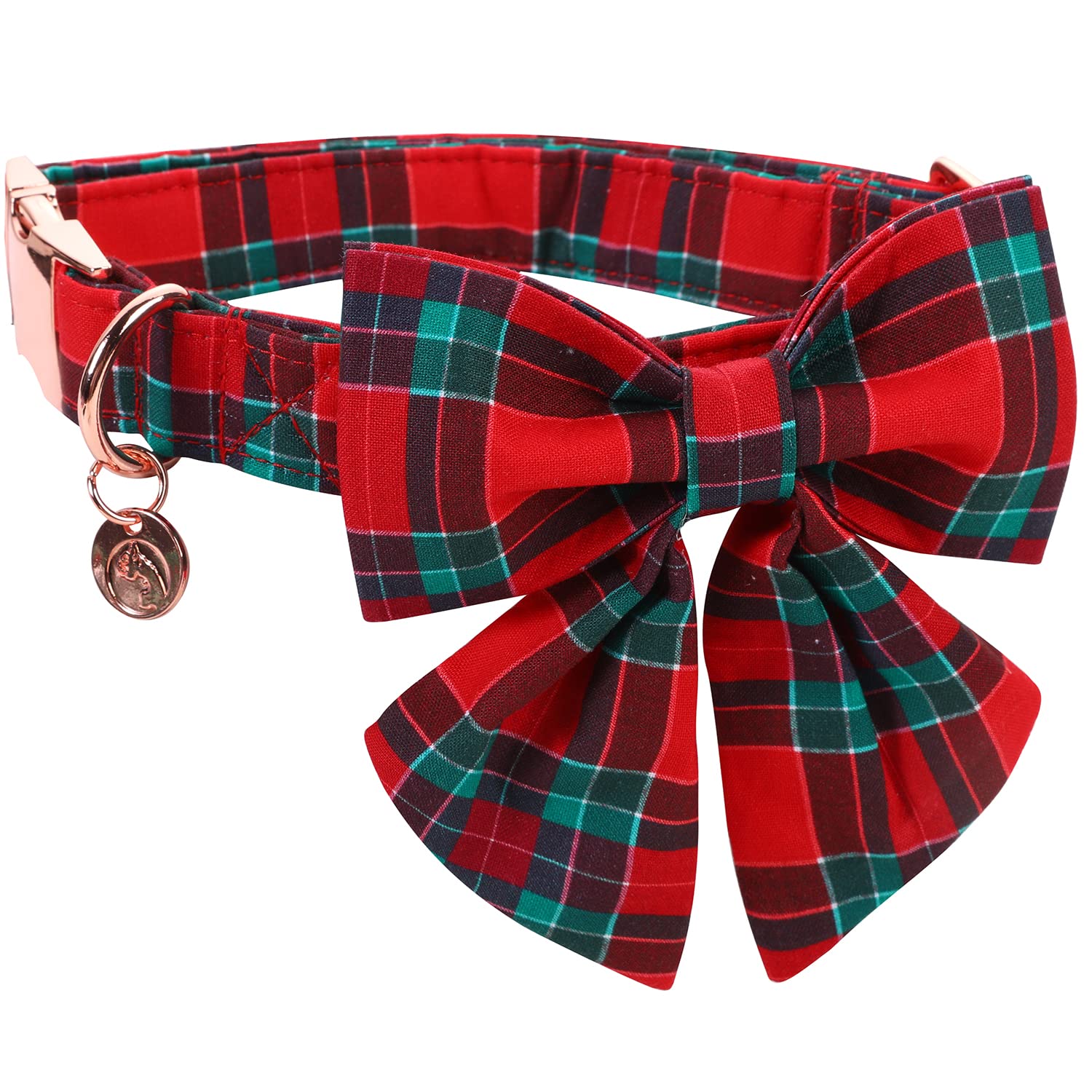 Collar DOGWONG con lazo marinero, ideal para fiestas navideñas.