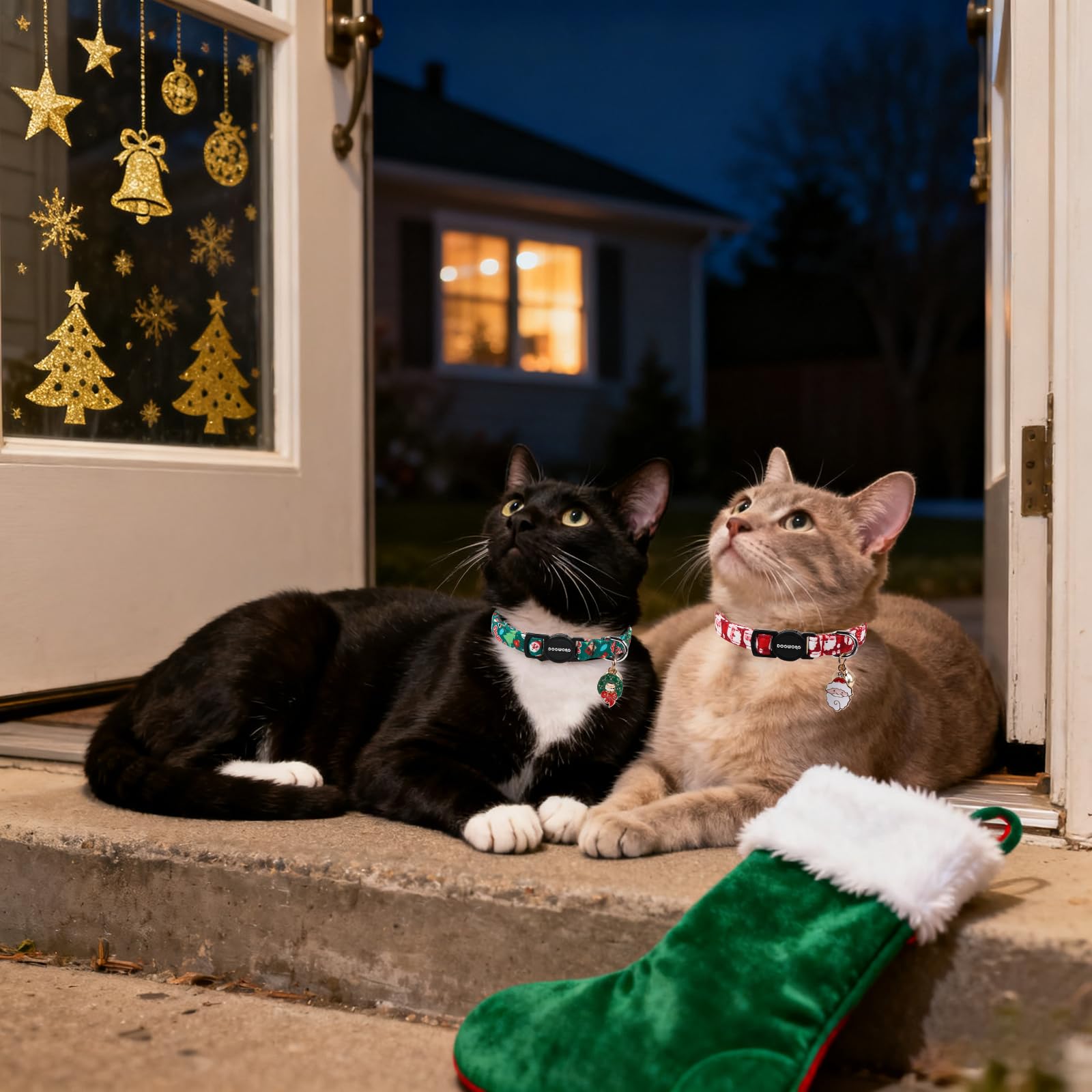 DOGWONG collar navideno para gatos o perros pequeños durante fiestas