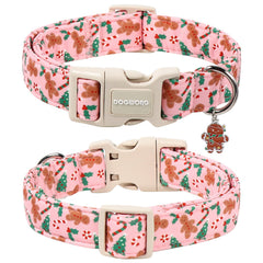 DOGWONG collar navideño con hebilla plástica, ajuste sencillo y seguro
