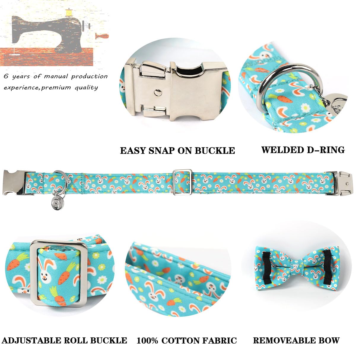 DOGWONG collar con lazo azul elegante para ocasiones especiales