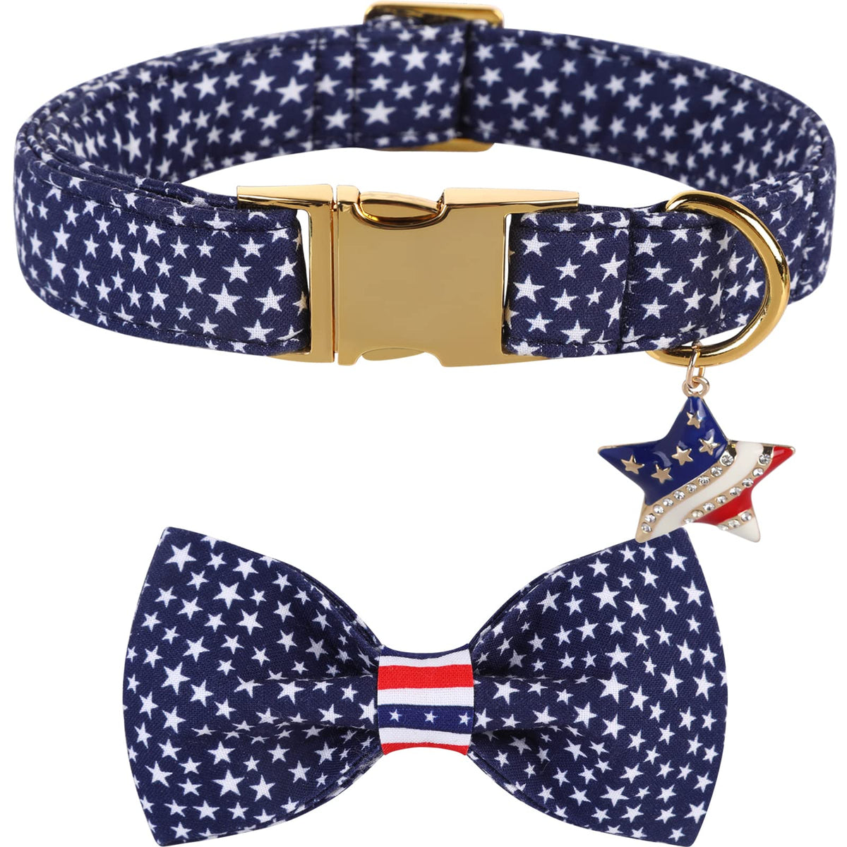 DOGWONG collar para perro con bandera y lazo, perfecto para fiestas patrias