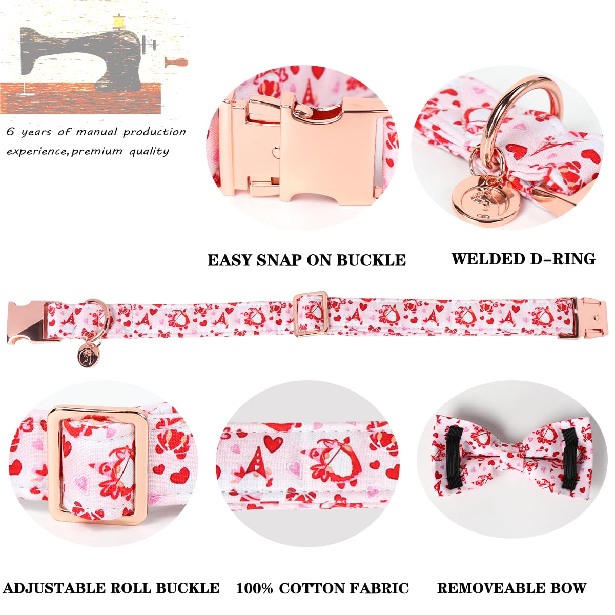 DOGWONG diseño San Valentín con corazón rosa para looks festivos.
