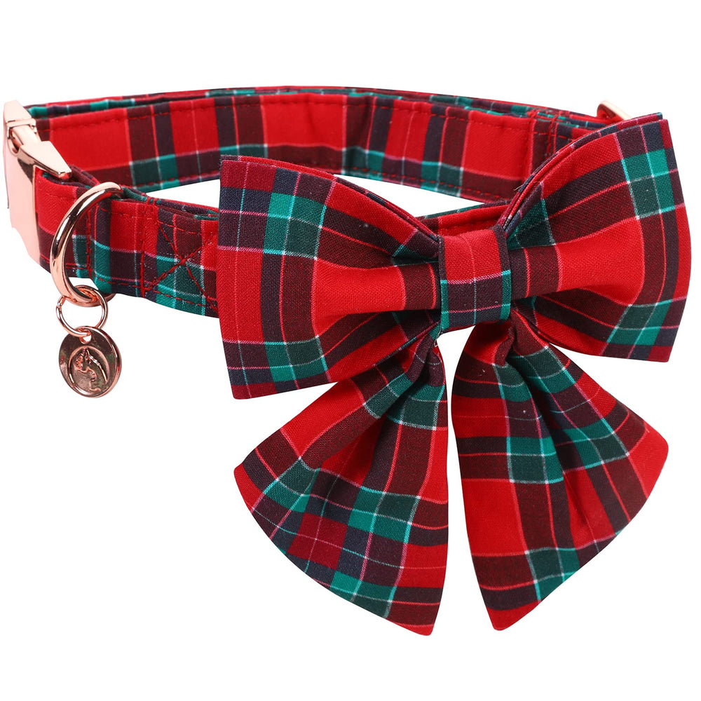 DOGWONG collar navidad-bow; perfecto para fiestas y paseos festivos.