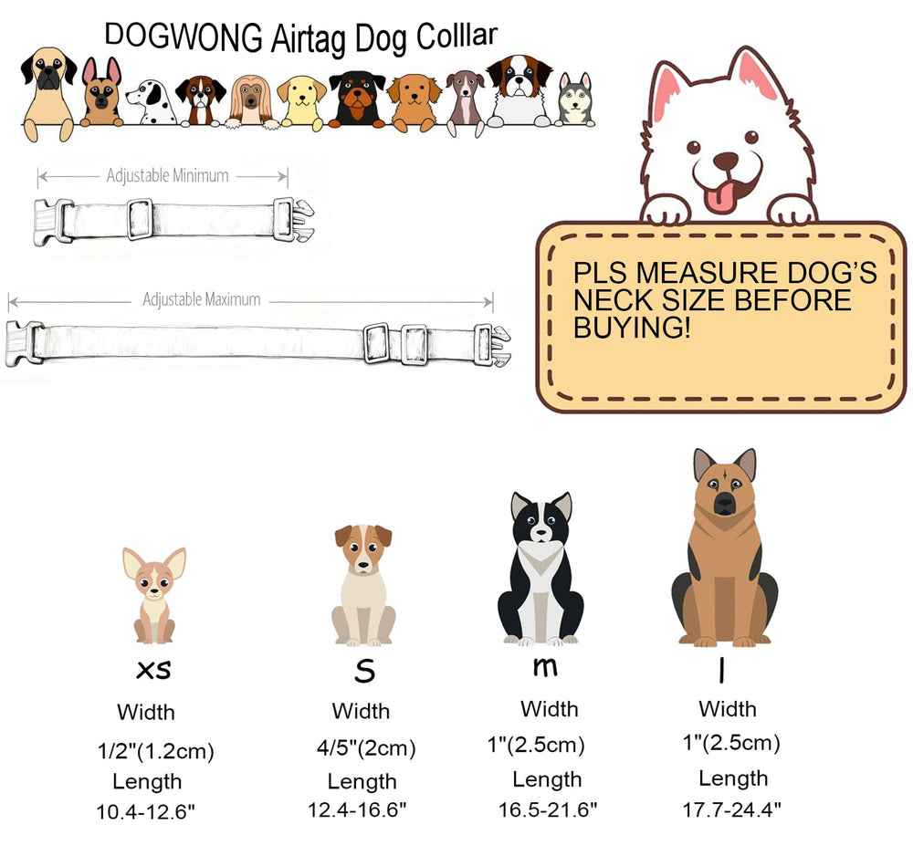 DOGWONG collar adaptable para perros de todos los tamaños.