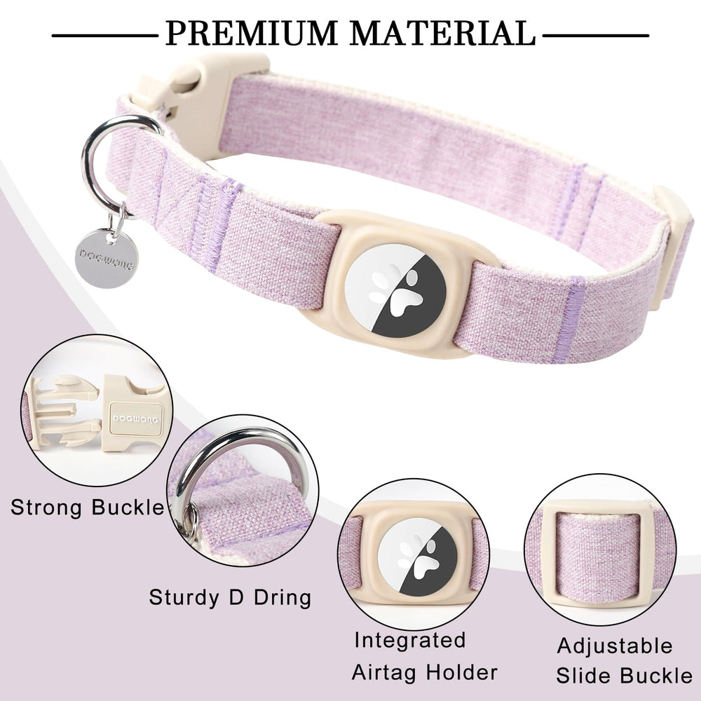 DOGWONG collar tejido natural de algodón cáñamo, cómodo y duradero.