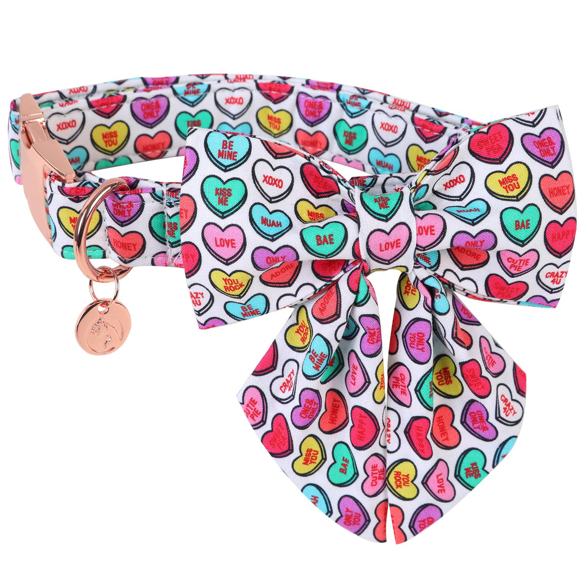 dogwong collar san-valentin con lazo marinero rosa, ideal para paseos elegantes