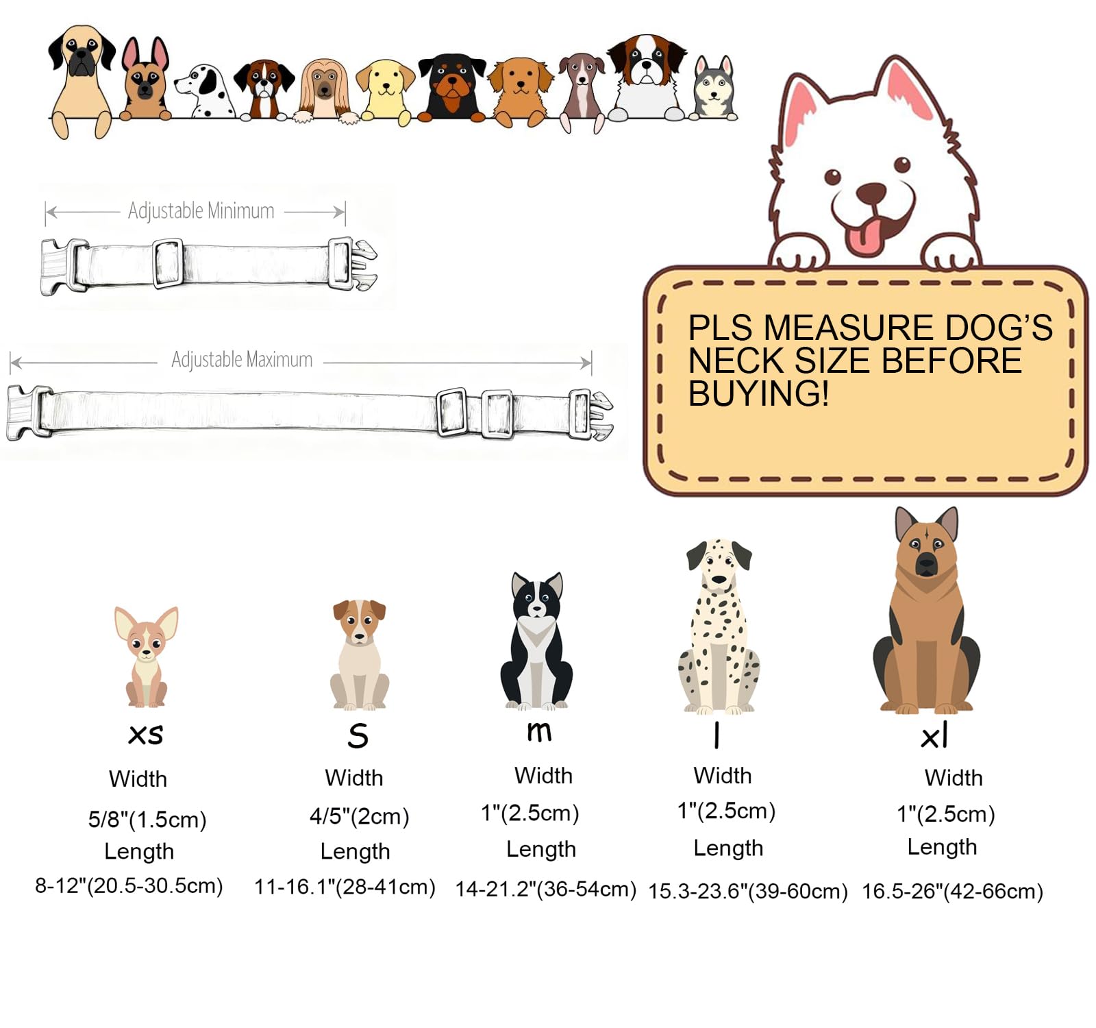Collar DOGWONG en talla XS, ligero y transpirable para perros pequeños