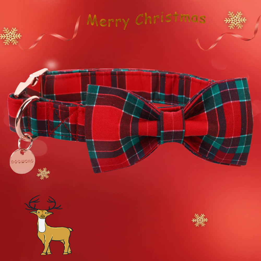 DOGWONG collar tartán rojo, perfecto para paseos diarios.
