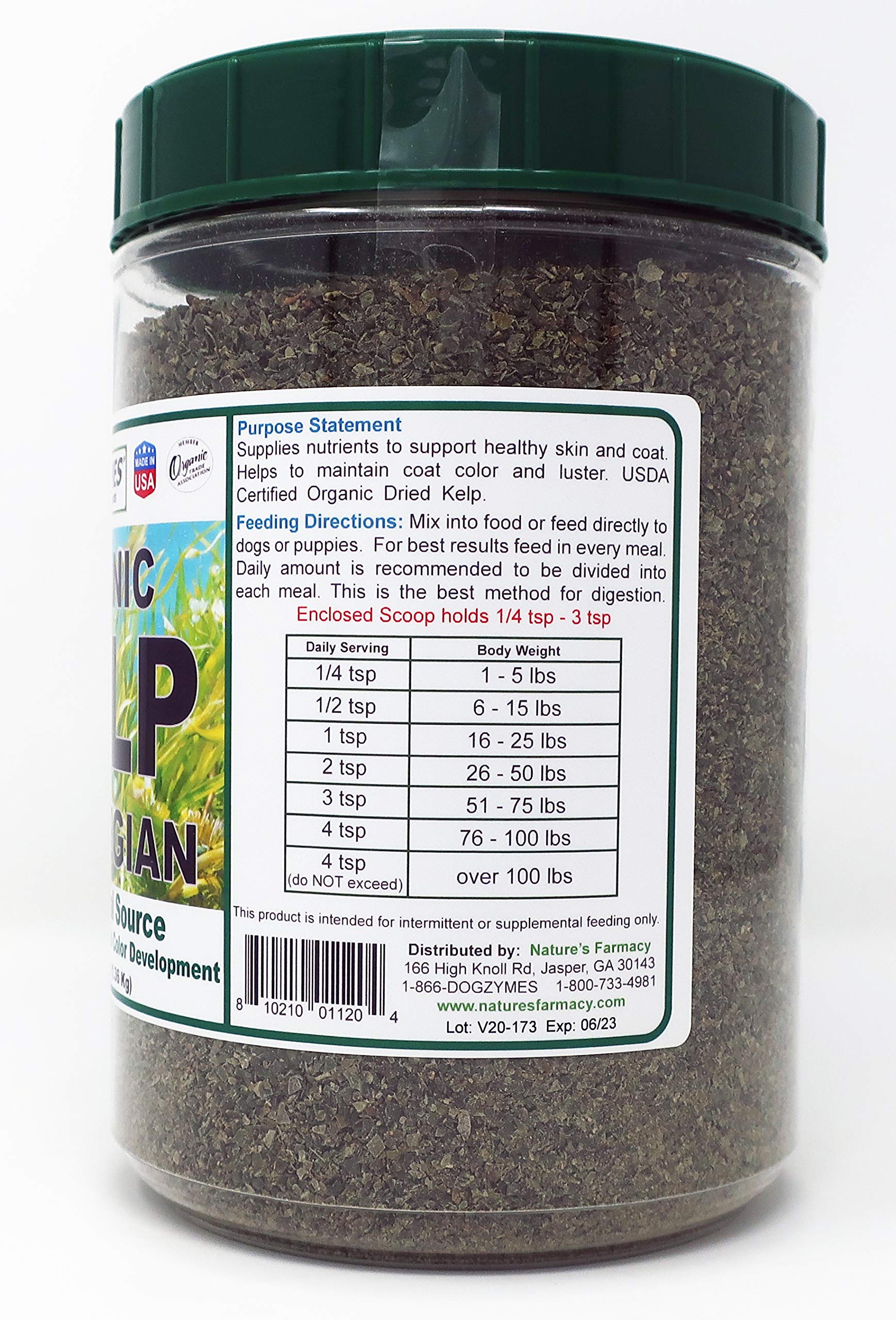 Dogzymes Alga Orgánica para Mascotas, dosis fácil para apoyar la digestión y minerales.