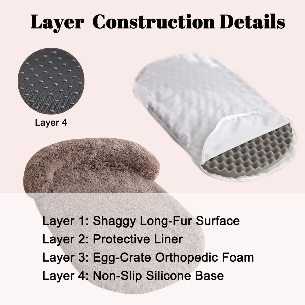 Funda lavable Doimier para cama de perro en marrón, limpieza sencilla.