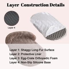 Funda lavable Doimier para cama de perro en marrón, limpieza sencilla.