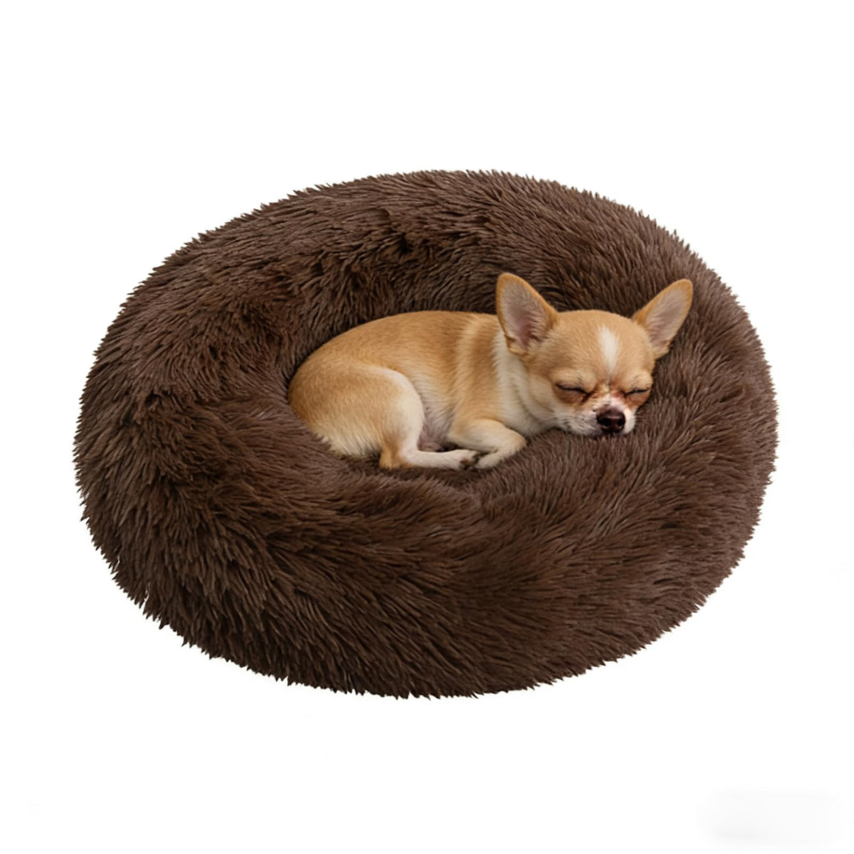 Doimier cama perro redonda con aro elevado ofrece apoyo para la cabeza y seguridad