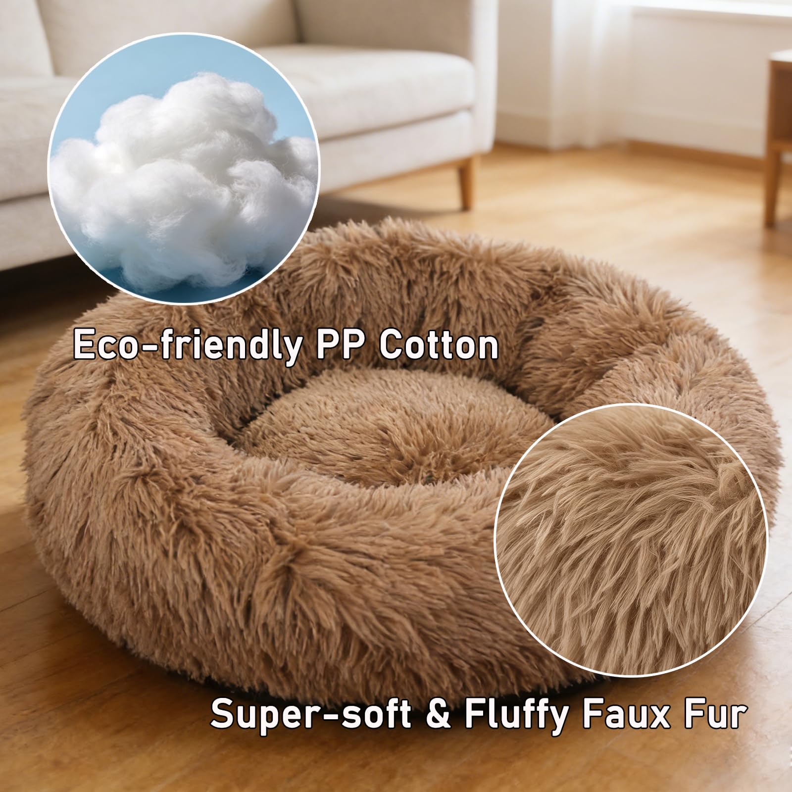 Funda removible lavable Doimier para cama donut de perro grande