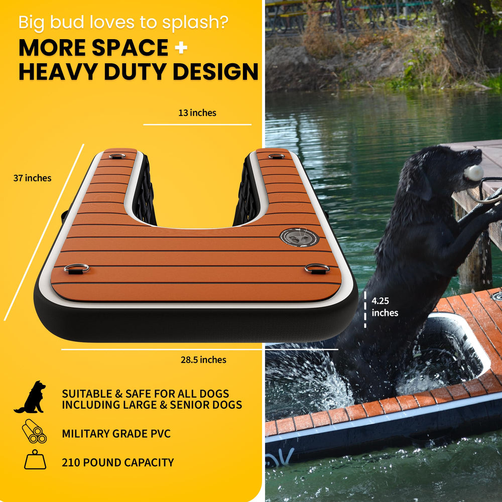 DOK Dog-DOK Mini rampa sumergida mantiene el acceso estable.