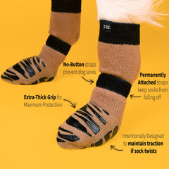 TigerToes mejora la tracción en suelos resbaladizos.