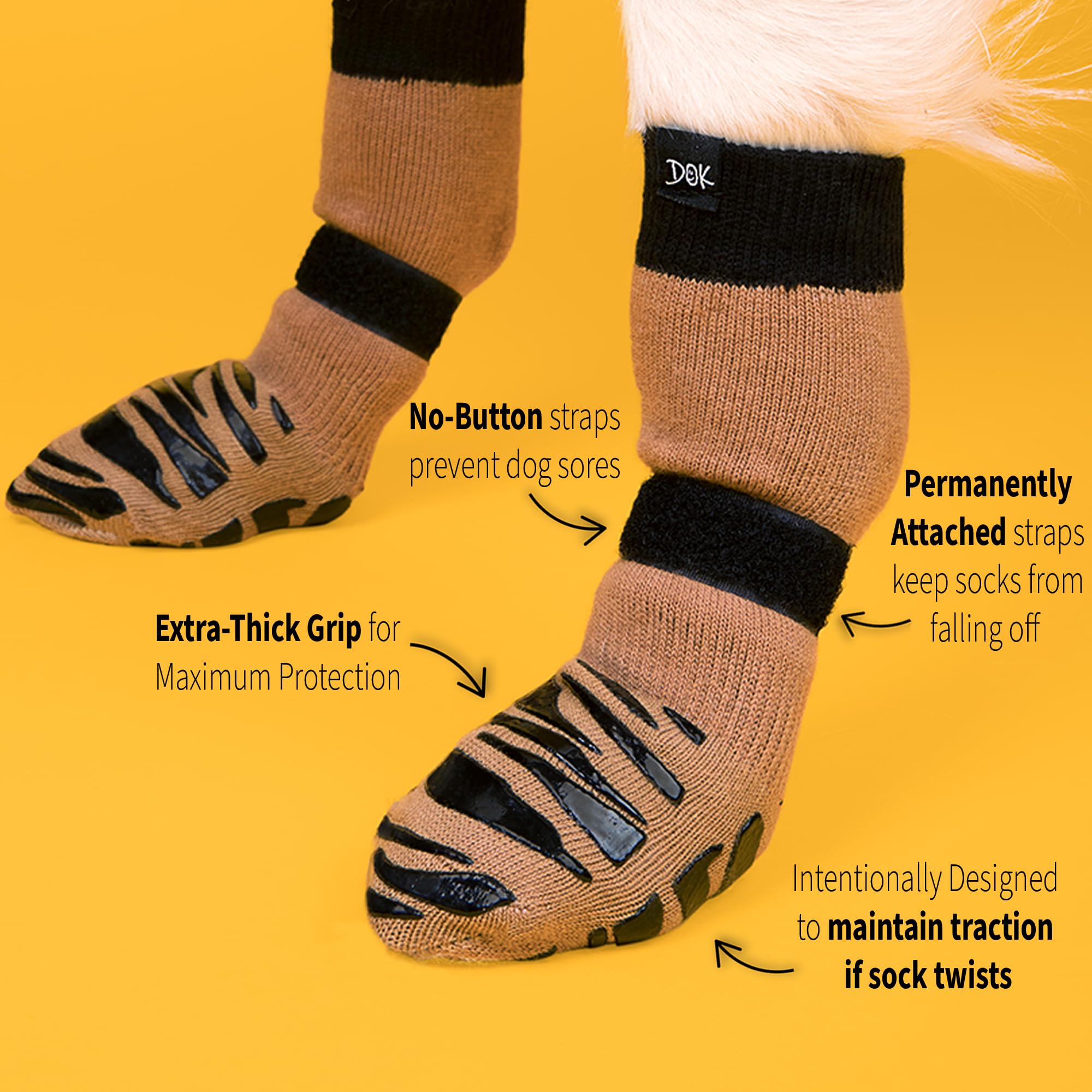 DOK TigerToes en talla grande para patas de 2.5 a 2.8 pulgadas.