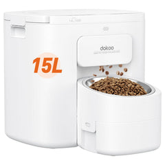 Dokoo alimentador automático para perros grandes con 15l y sellado de aire para frescura prolongada