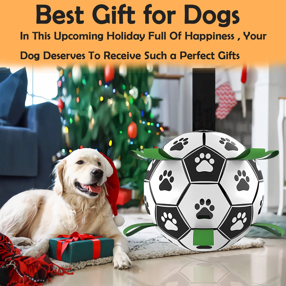 Domchan bola fútbol para perros duradera, adecuada para juego activo.