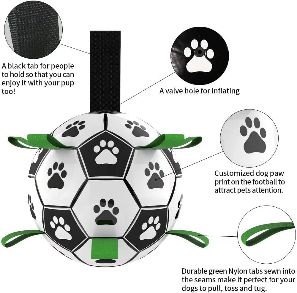 Domchan bola fútbol para perros, rebotes impredecibles para perseguir y traer.