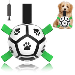 Domchan pelota fútbol para perros con tiras; ideal para jugar a buscar y entrenar.