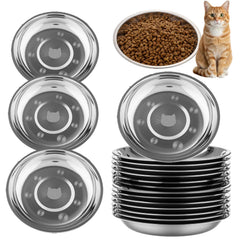 Domensi tazones gato acero inoxidable, diseño de 6-3 pulgadas para comodidad al comer.