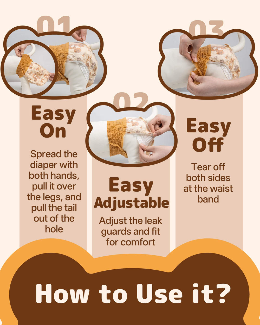 Diseño con oso impreso brindando protección fiable para paseos