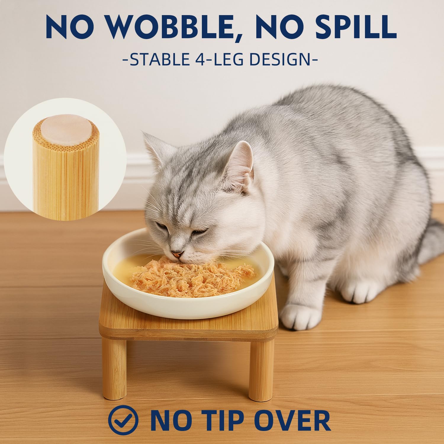 DoogCat tazones cerámicos anchos para evitar fatiga de bigotes y facilitar comer
