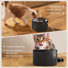 DOOOB flujo de agua en dos modos: chorro y goteo para distintos gatos.