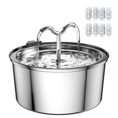 DOOOB fuente de agua para gatos en acero inoxidable con capacidad 3.2L.