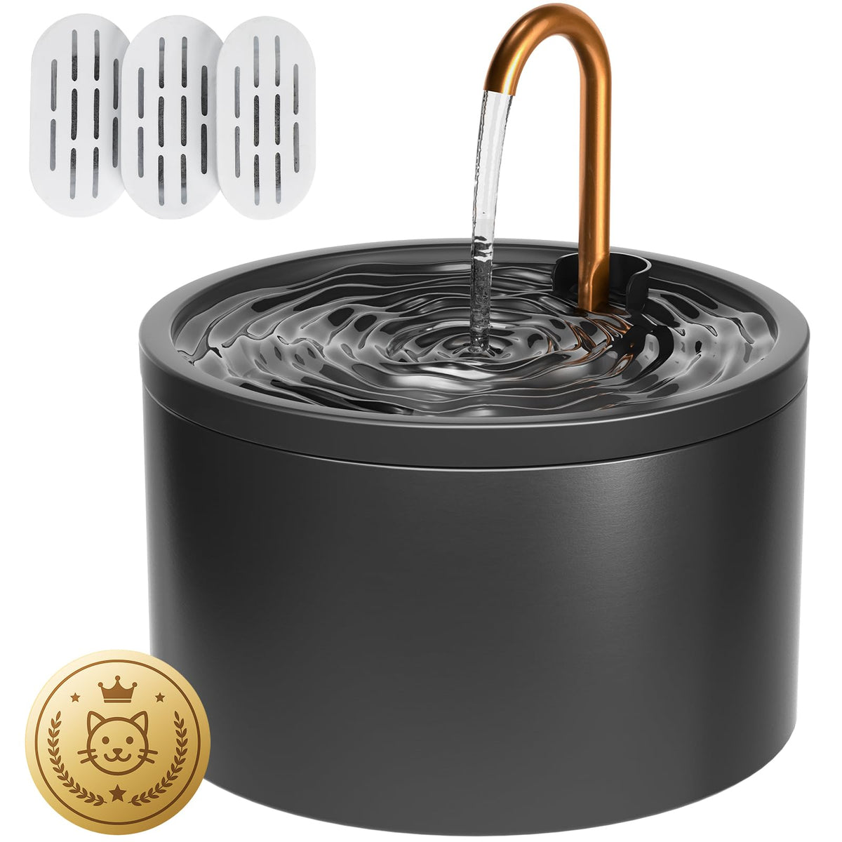 DOOOB fuente cerámica para gatos 2.1L, fácil de limpiar y segura para mascotas.