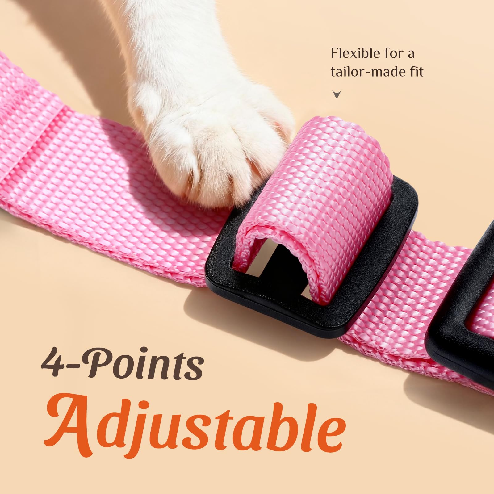 Dooradar arnés gato ajustable en cuello y pecho para comodidad creciente.