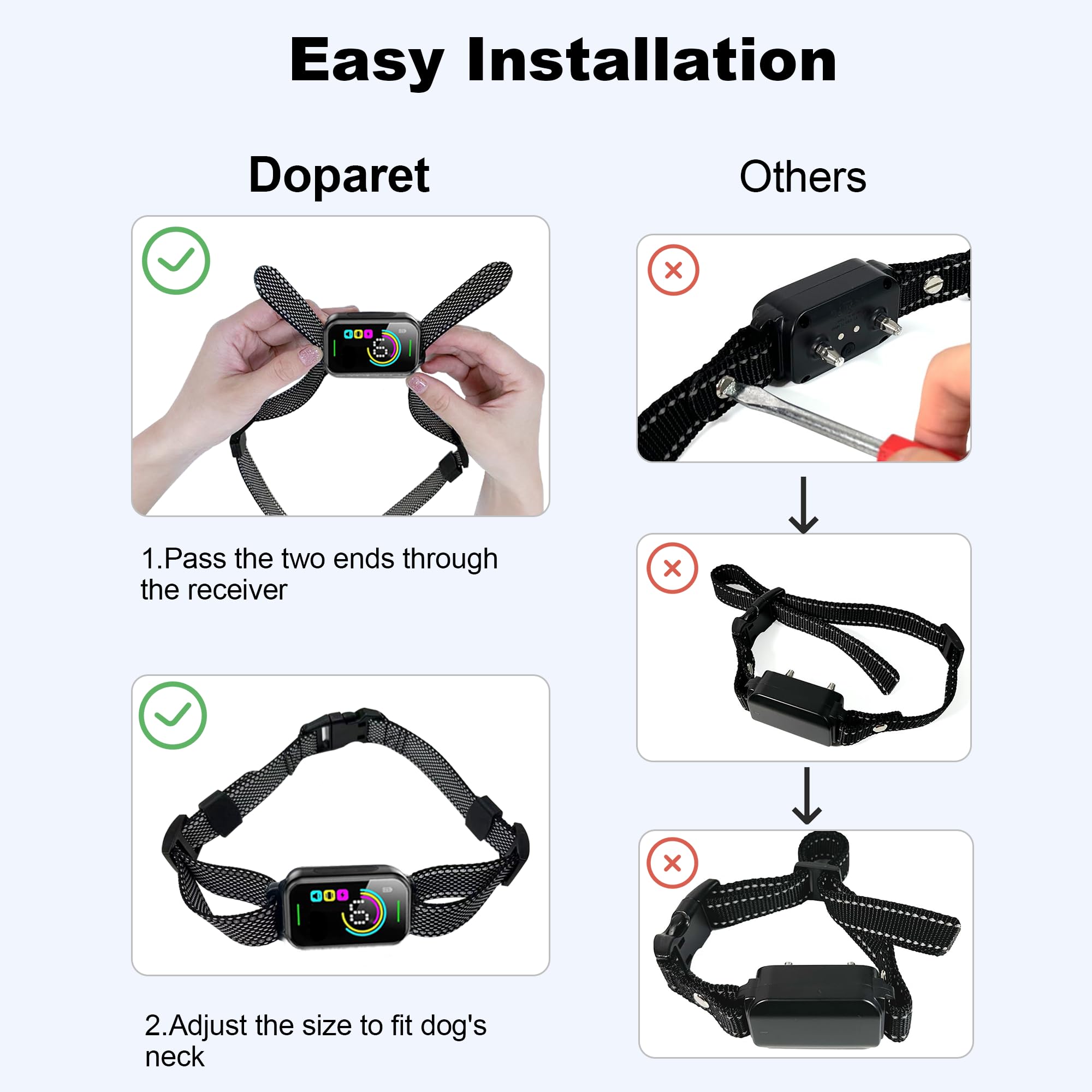 Doparet collar repuesto de nylon suave y duradero para uso activo.
