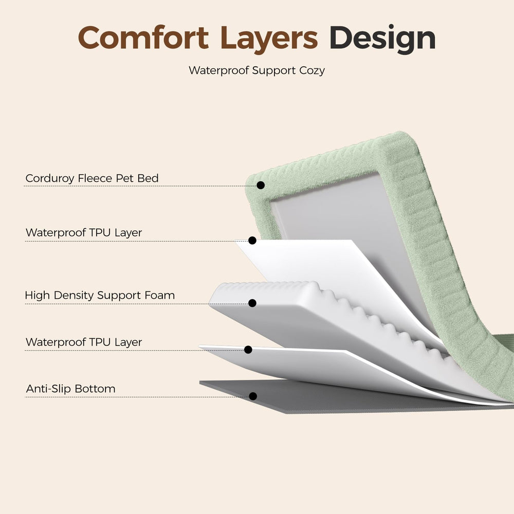DOPEDIO colchon-espuma-huevo-perro ofrece soporte uniforme con espuma certificada.