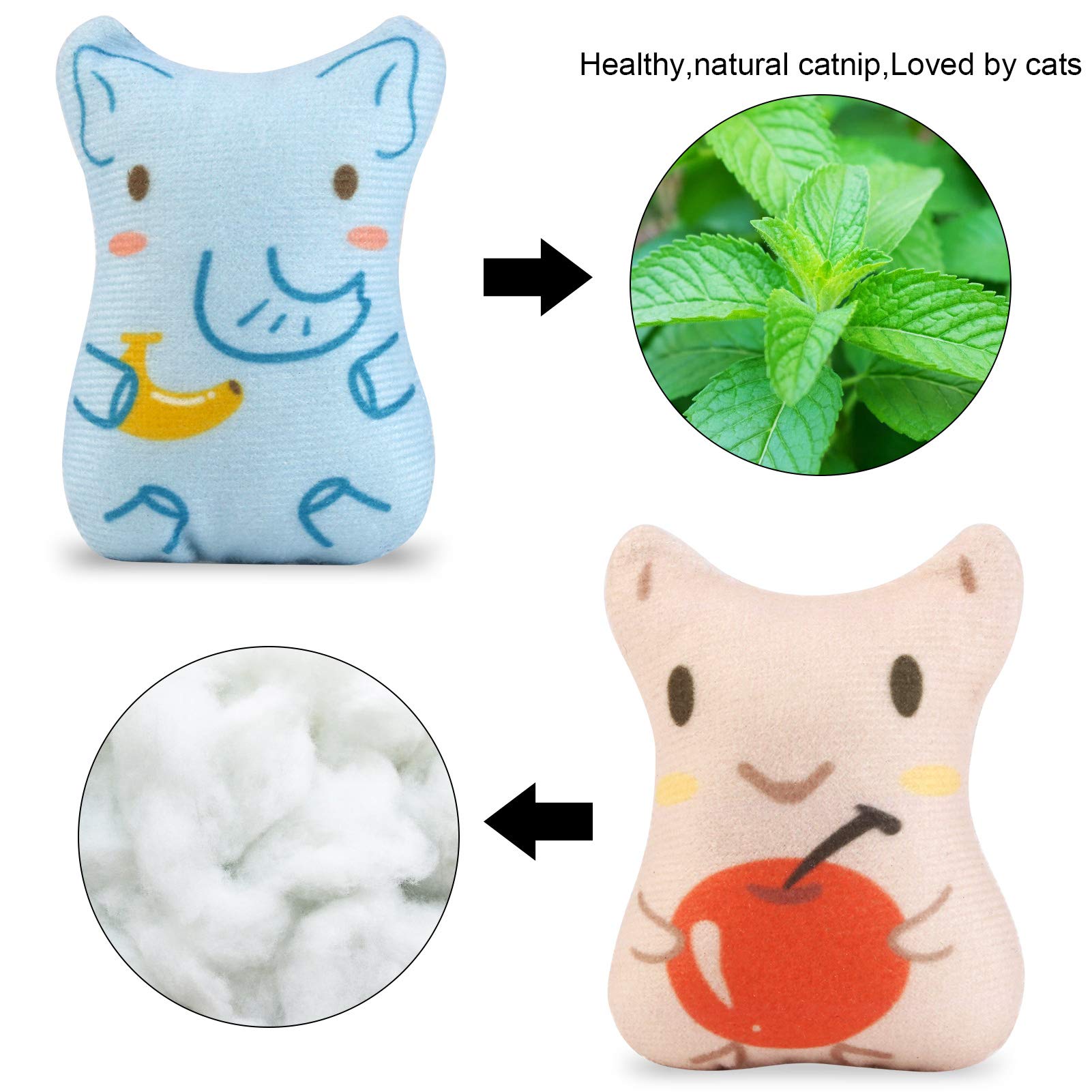 Dorakitten, juguete con hierba gatera, panda para exploración segura