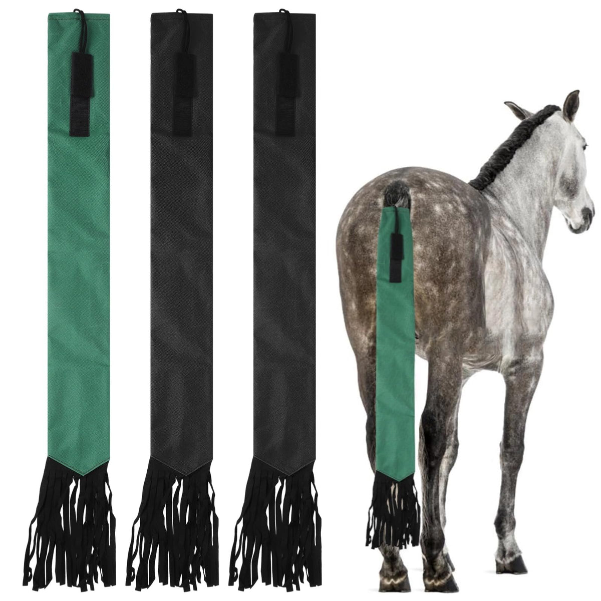 Bolsas Dormiya para cola de caballo en negro protegen de suciedad y mosquitos
