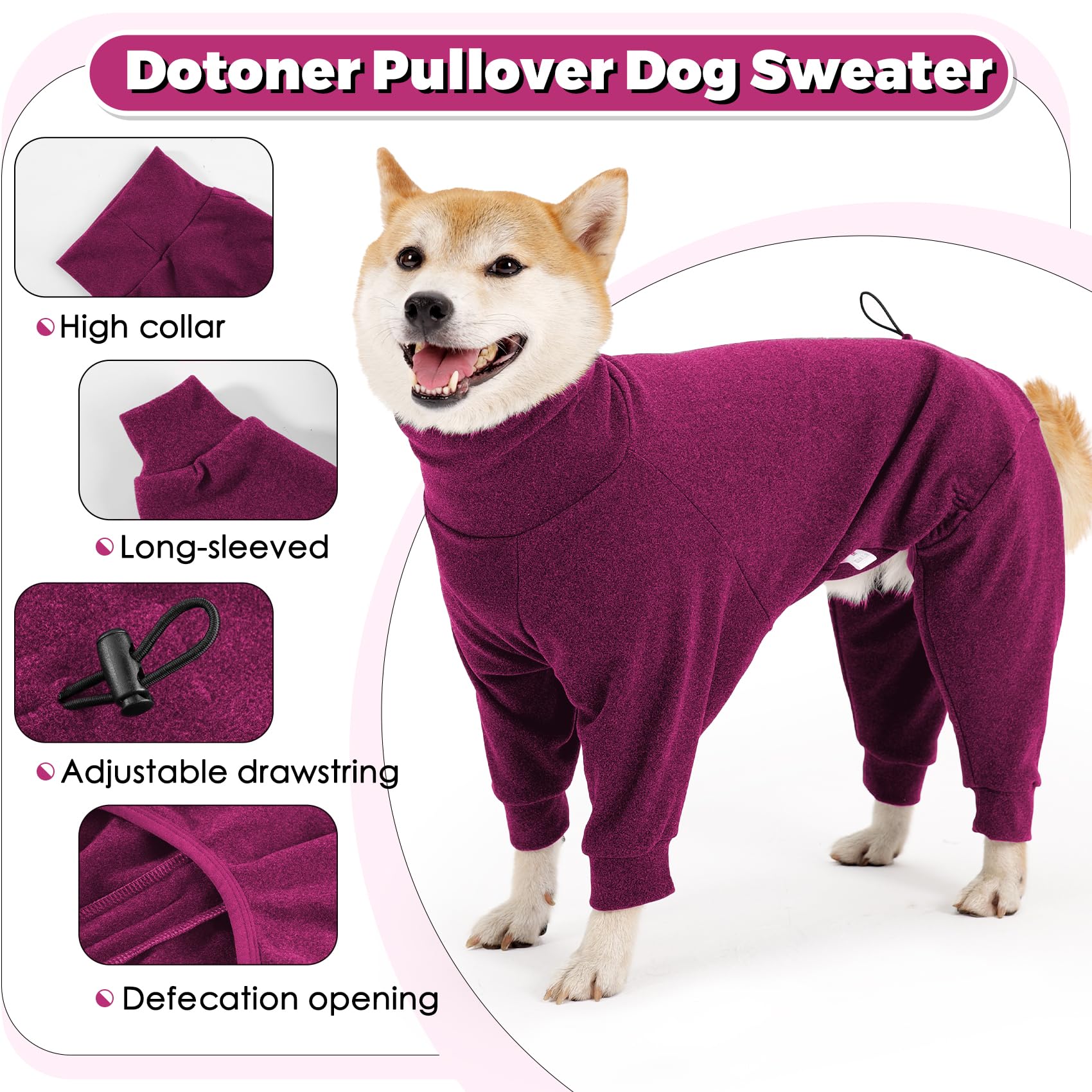 Dotoner Pullover con cinturón elástico en abdomen para ponértelo rápido.