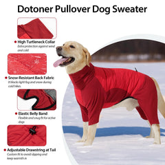 Cuello alto de Dotoner añade calidez sin limitar el movimiento del perro.