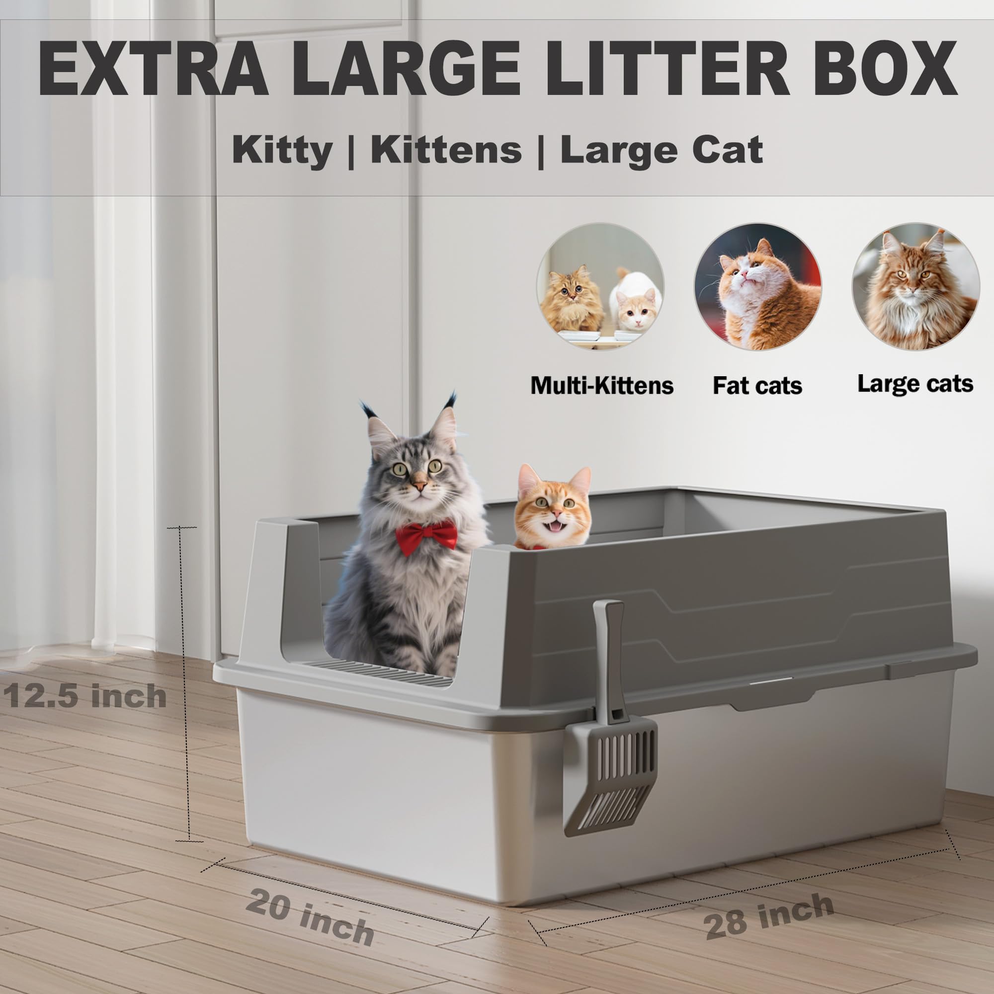 Bandeja DOWANQO para gatos grandes con diseño de tamiz para separación rápida