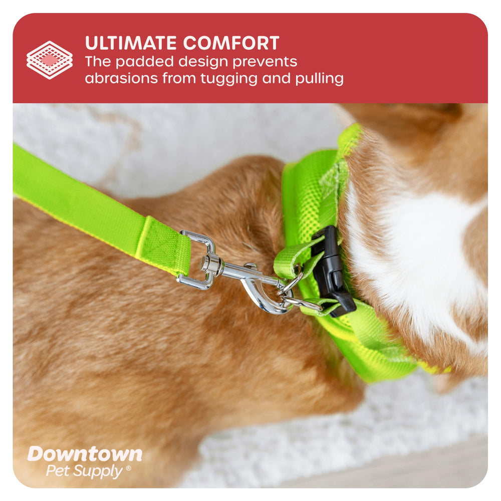 Downtown Pet Supply Arnés paso en ajuste ergonómico color amarillo atómico para tallas grandes.