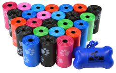 bolsas para excrementos de Downtown Pet Supply con dispensador arcoiris y huellas, listas para paseos