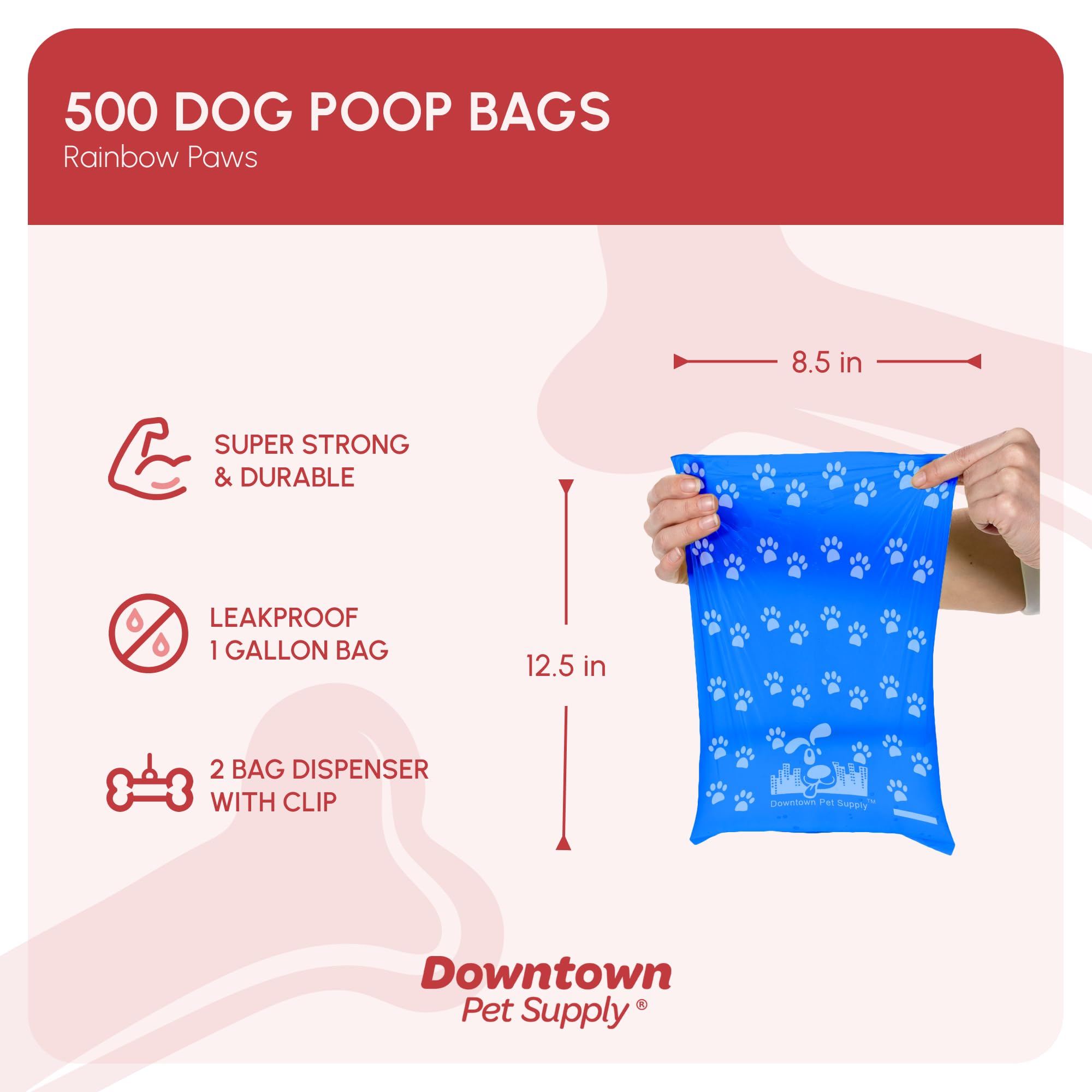 bolsas de 12,5 por 8,5 pulgadas de Downtown Pet Supply para desechos limpios
