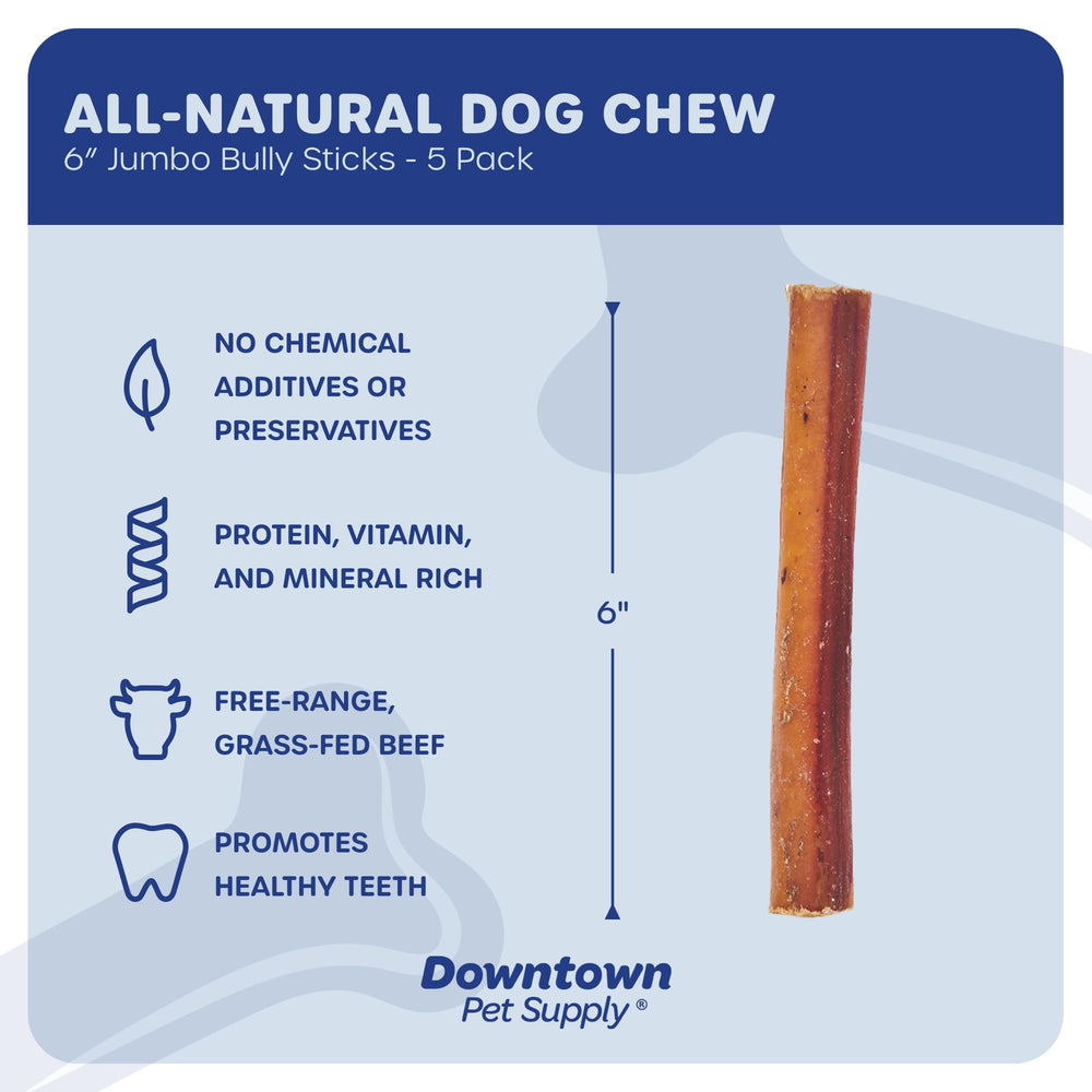 Bully sticks con textura natural de Downtown Pet Supply para masticar con satisfacción.