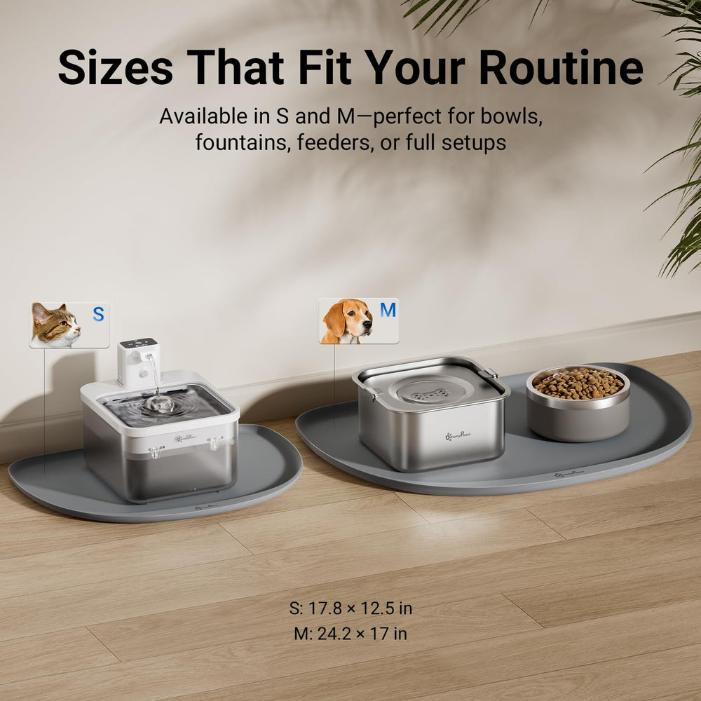 DownyPaws Alfombrilla impermeable mantiene el suelo seco tras las comidas.