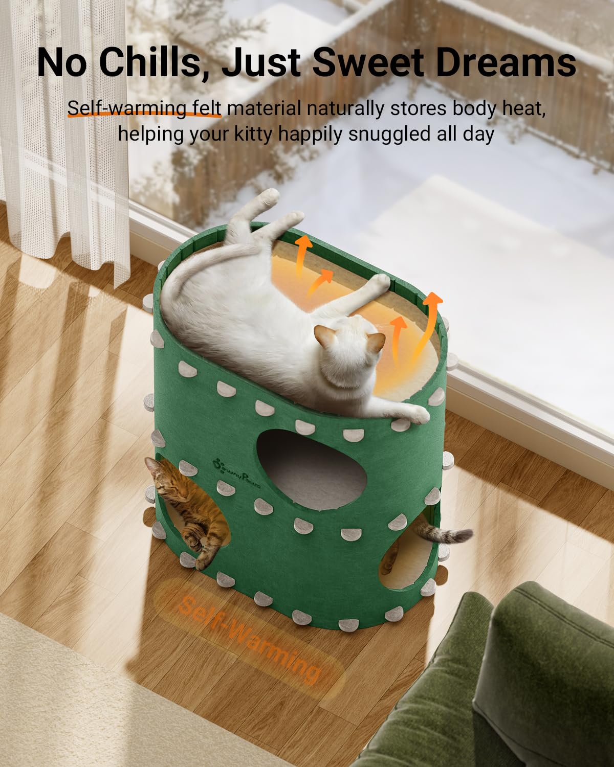 DownyPaws castillo para multigatos, estructura estable para convivencia.