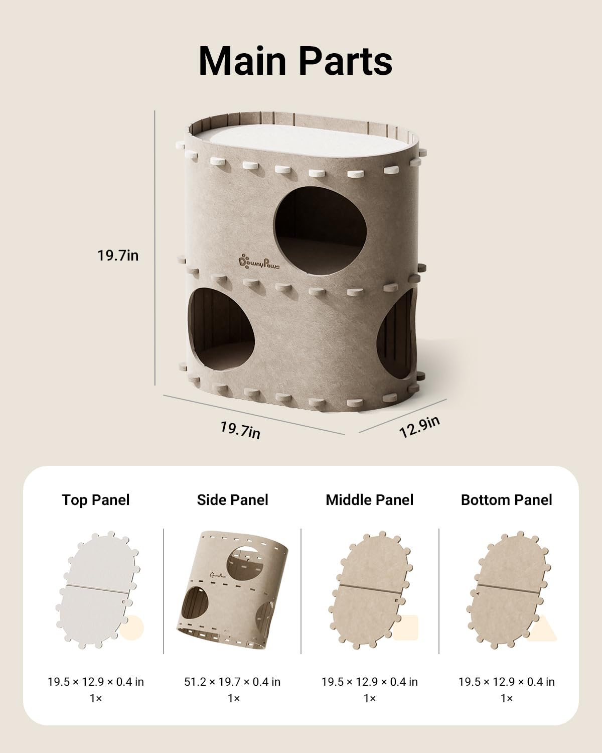 Accesorios de almacenamiento DownyPaws para casa de gatos, orden y mantenimiento