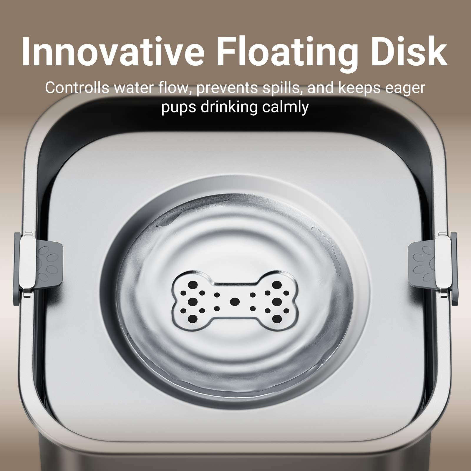DownyPaws disco flotante de una pieza facilita limpieza y durabilidad