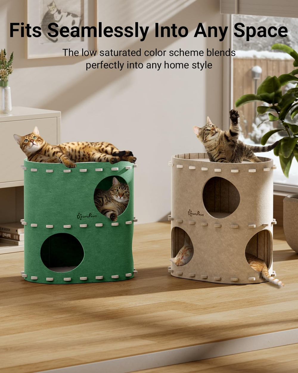 DownyPaws diseño vertical, ahorra espacio y optimiza áreas de juego.